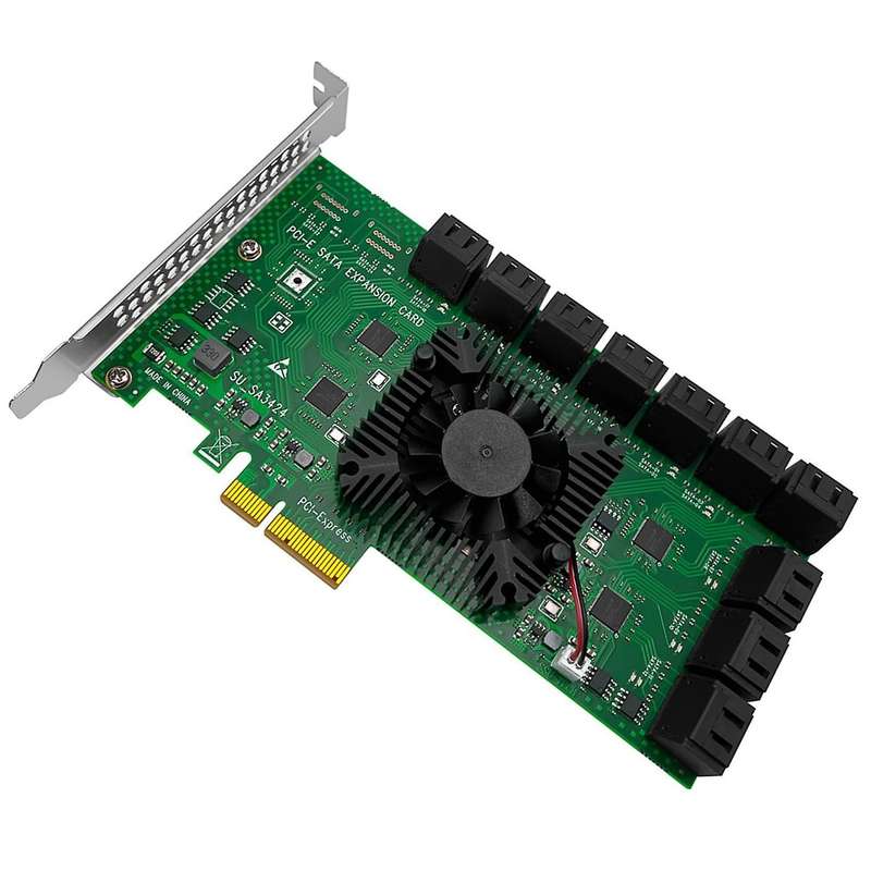 24-port Hard Drive Expansion Card Pciex16 to Sata24-port Adapter Card