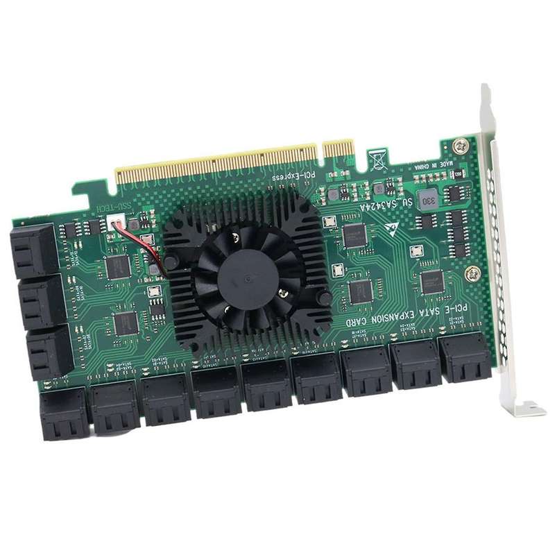 24-port Hard Drive Expansion Card Pciex16 to Sata24-port Adapter Card