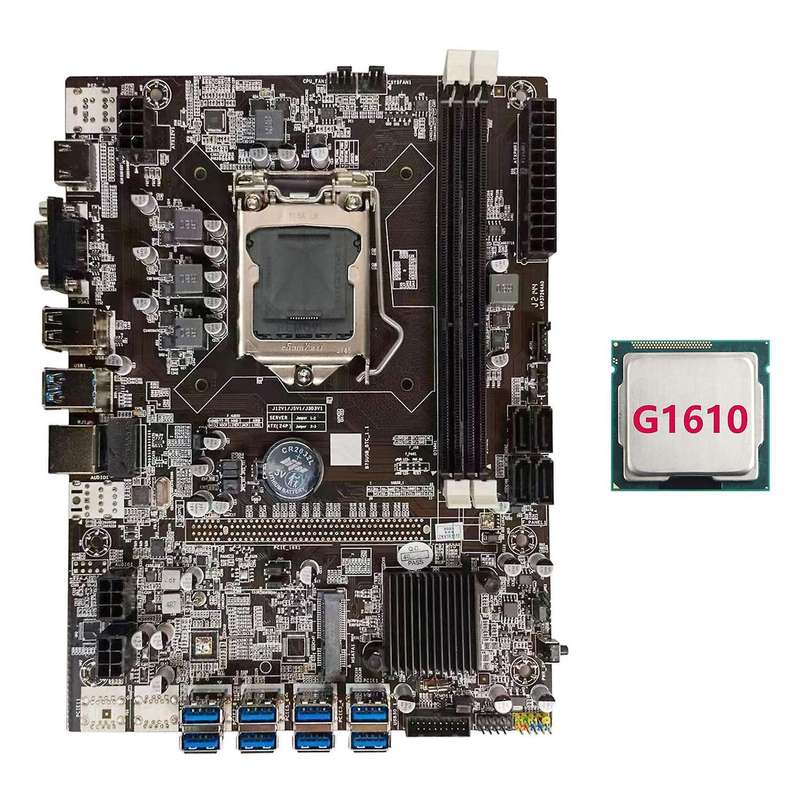 B75 Btc Mining Motherboard+g1610 Cpu Support Btc Miner Motherboard