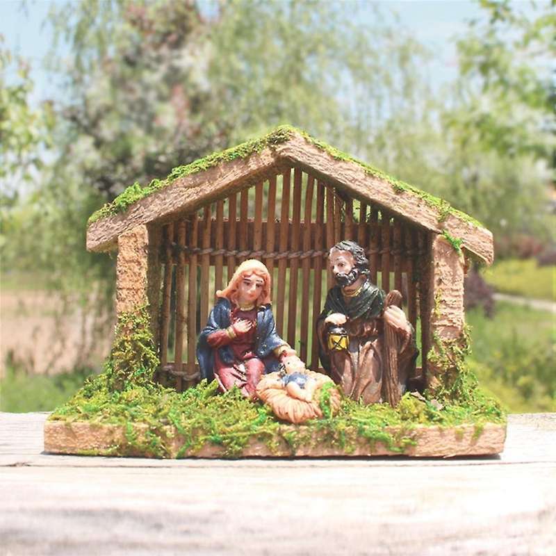 Nativity Manger Room Jesus Christmas Decoration Religious Figure A