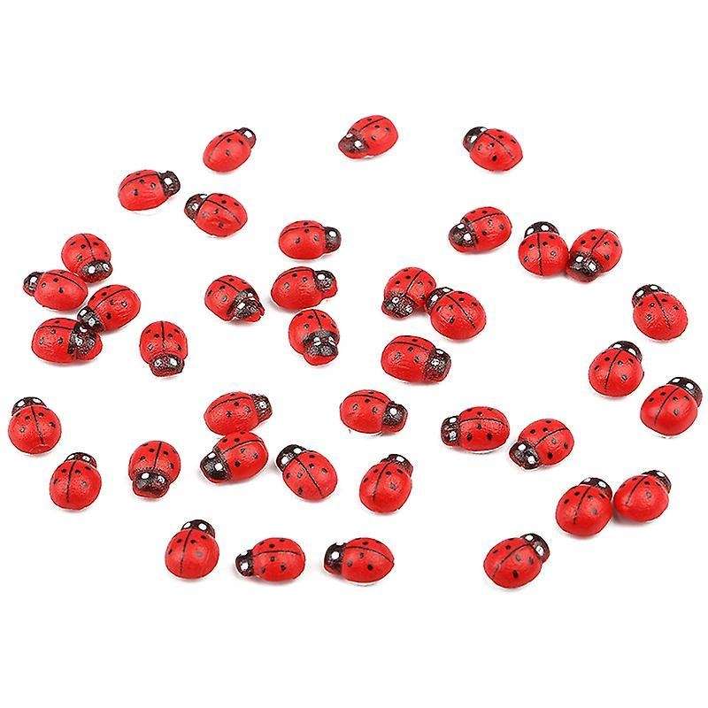 200pcs Mini-marienkfer Aus Holz, Fr Grten, Landschaften, Pflanzen