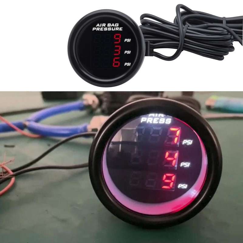 Air Pressure Gauge with 1/8npt Electrical Sensors Red Led 2meters
