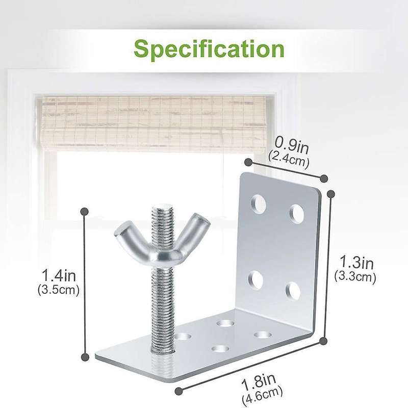 4pcs Roman Shade Wall L Bracket and Wingnut Ceiling