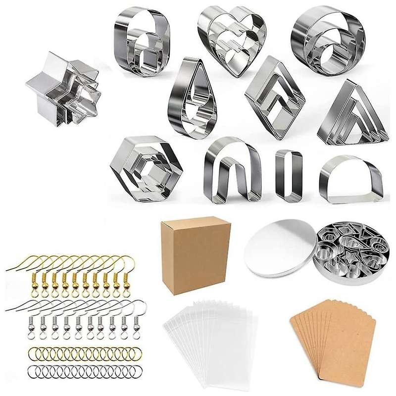 27pcs Polymer Clay Cutters 11 Shapes Earring Making Kit Molds