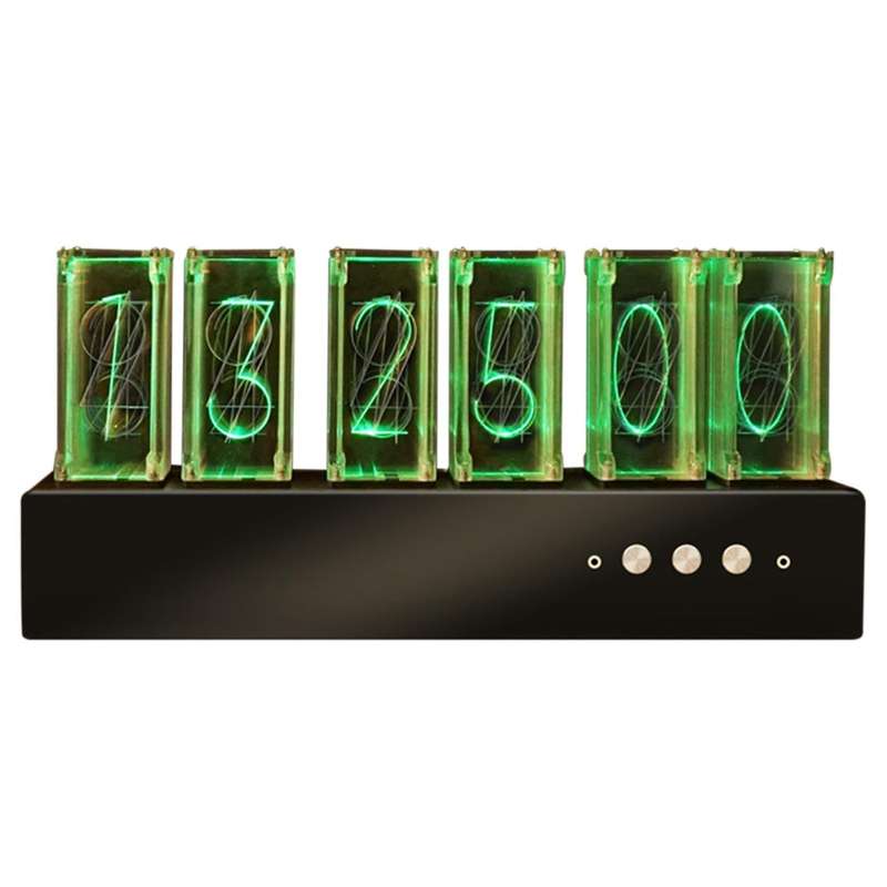 6 Bit Rgb Imitated Tube Clock Digital Led Clock with Usb Cable Black