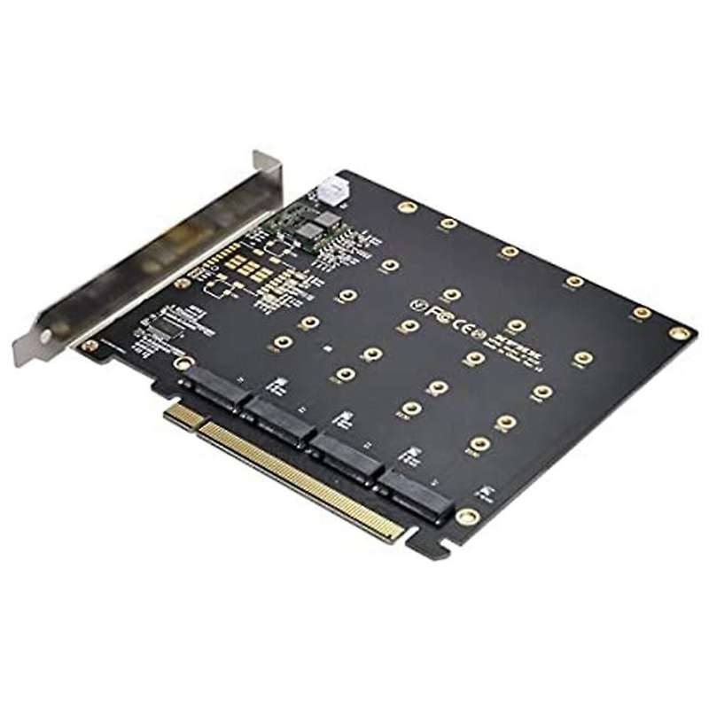 4x Nvme M.2 Ahci to Pci-e Express 3.0 Gen3 X16 Raid Card with Fan