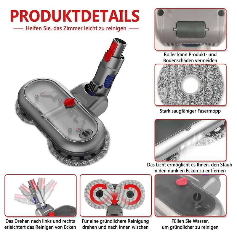 For Dyson V8 V7 V11 V10 V15 ,mop Attachment with Water Tank
