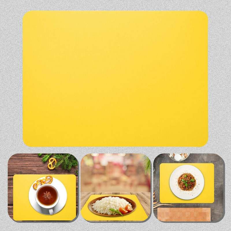 Simple Silicone Placemats Wipeable Non-slip Dinner Mats,yellow