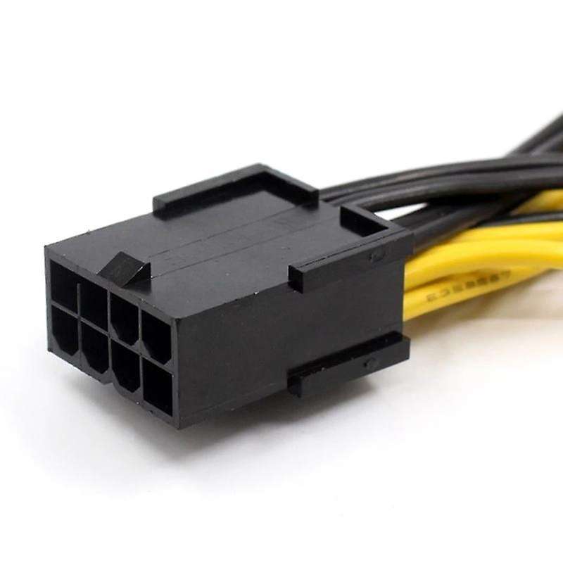 Eps Cpu 8pin to 2-port Pcie Dual Pci-e 6+2pin Y Splitter Cord 20cm