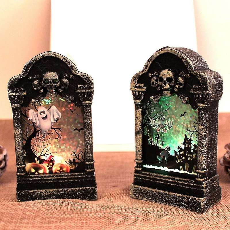 Halloween Bar Decoration Wind Lantern Small Tombstone Simulation D