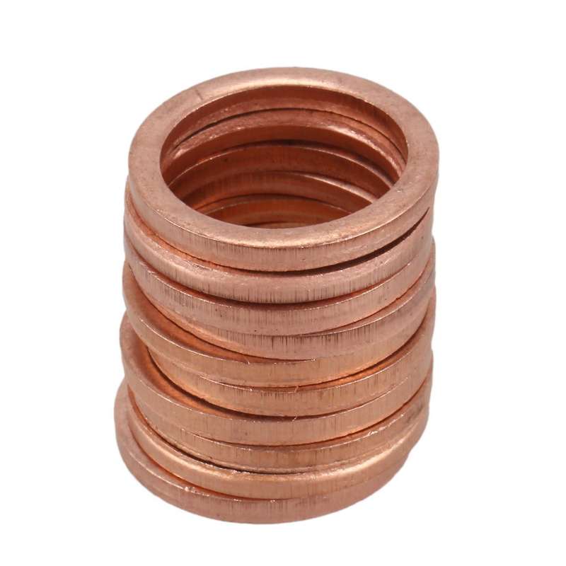 10pcs Copper Crush Washer Flat Ring Seal Gasket Fitting 14mmx18mmx2mm