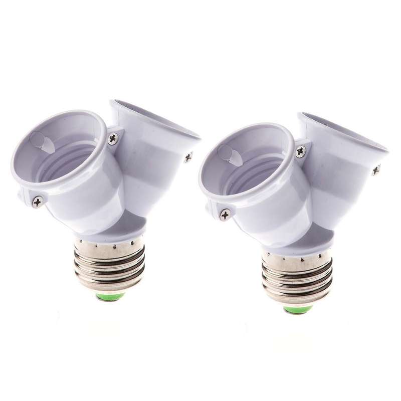 E27 1 to 2 E27 Led Light Lamp Bulb Adapter Split Splitter Base Socket