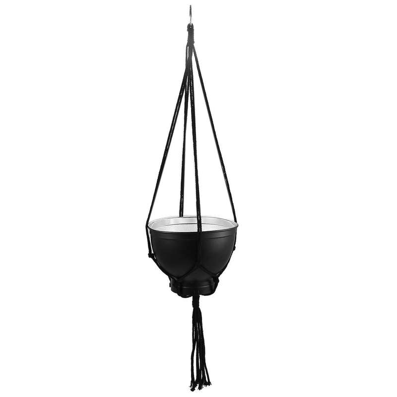 Cotton Rope Cord Plant Hanger Braided Hanging Basket, 92cm Black