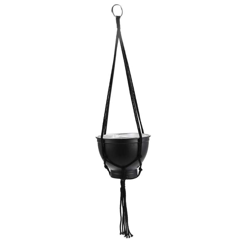 Cotton Rope Cord Plant Hanger Braided Hanging Basket, 92cm Black