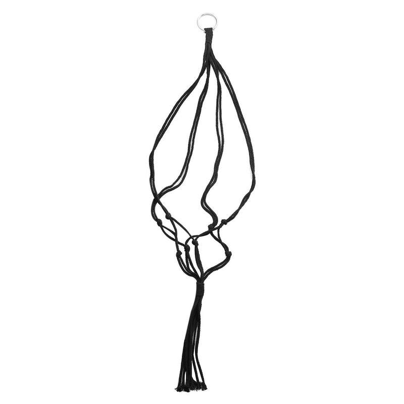 Cotton Rope Cord Plant Hanger Braided Hanging Basket, 92cm Black
