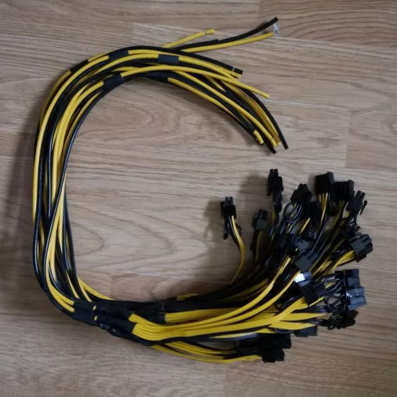 1pcs Power Supply Cable 6+2 Pin Card Line 1 to 3 6pin+ 2pin Adapter