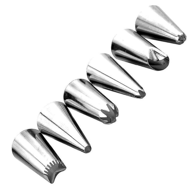 8pcs/set Pastry Bag Decorating Tools Reusable +6 Nozzle Set-a