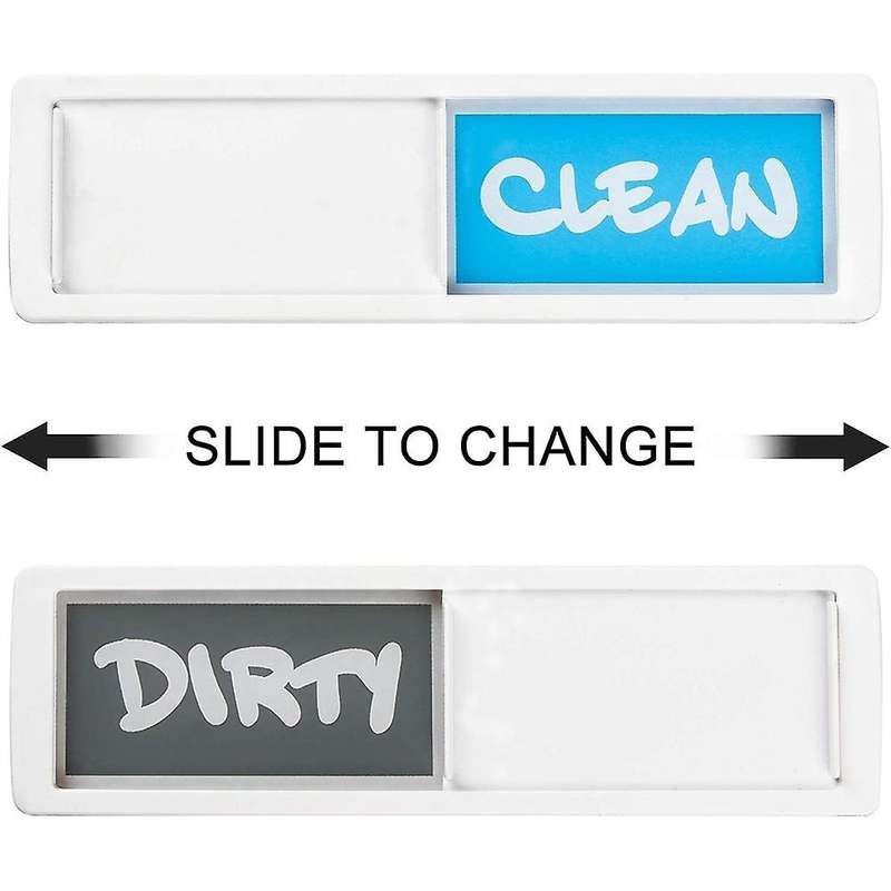 Clean Dirty Dishwasher Magnet - Easy to Read Non-scratch Silver