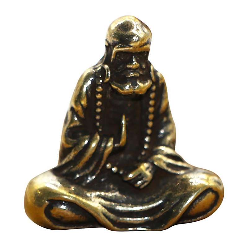 Retro Brass Dharma Buddha Mini Statue Bodhidharma Master Figurines