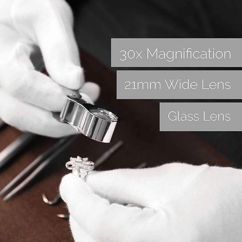 Mini 30 Times Handheld Magnifying Glass 30x21mm Full Metal Ring