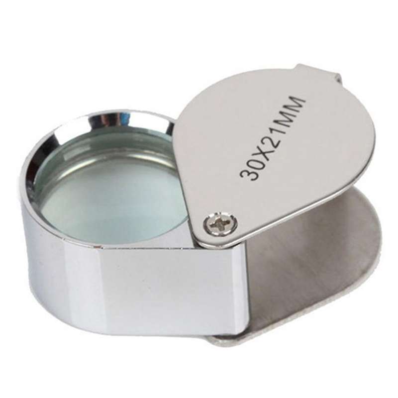 Mini 30 Times Handheld Magnifying Glass 30x21mm Full Metal Ring
