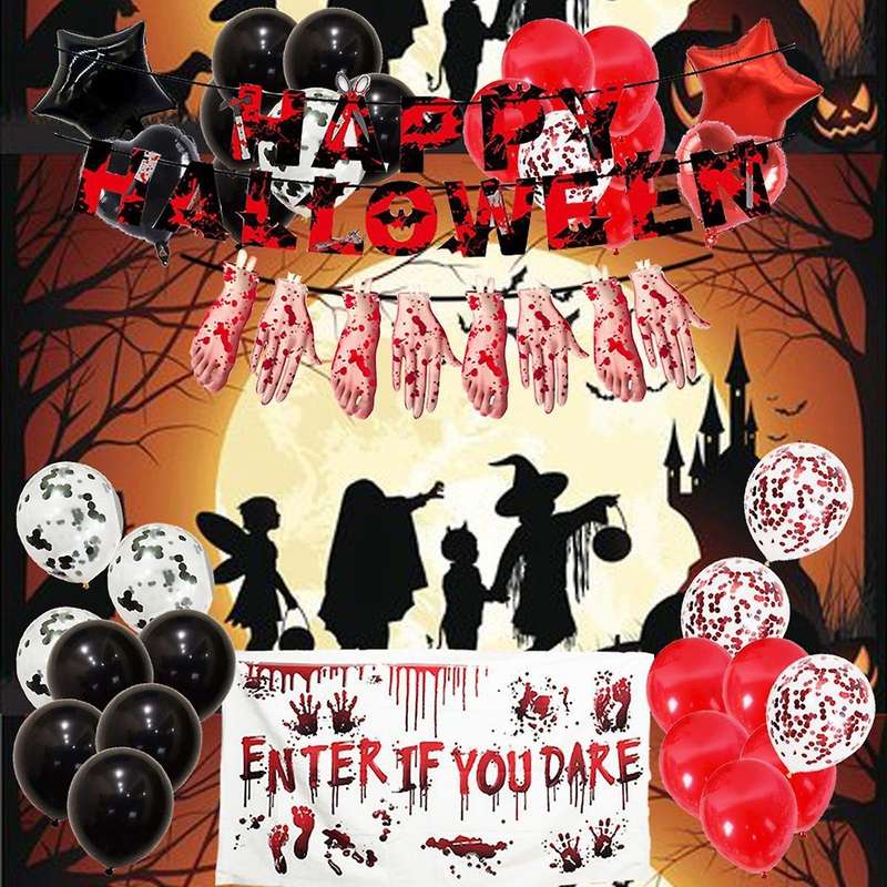 Halloween Banner Paper Pull Citi Decoration Supplies Knife String