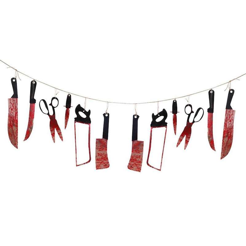Halloween Banner Paper Pull Citi Decoration Supplies Knife String