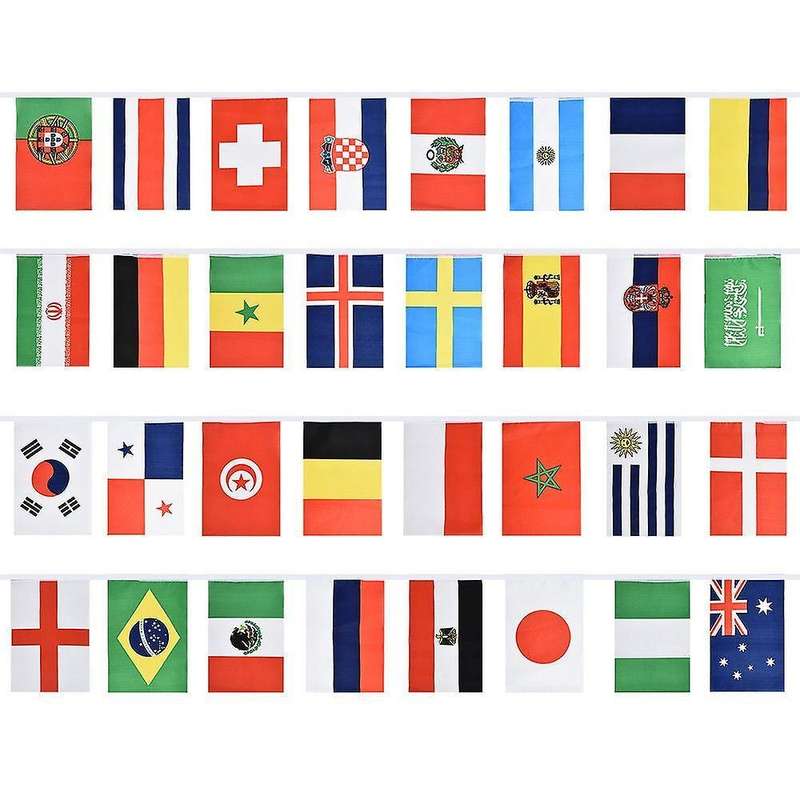 Russia World Cup Football Bunting National Flags Garland Party Decor