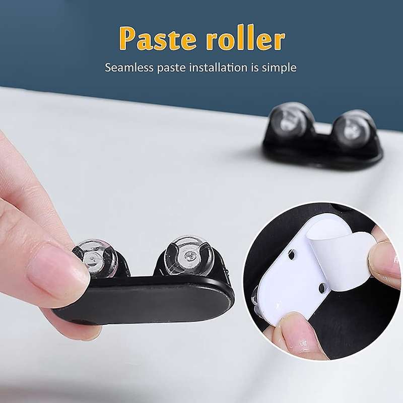 24 Pieces Self Adhesive Wheels Small Caster Wheels (white and Black)