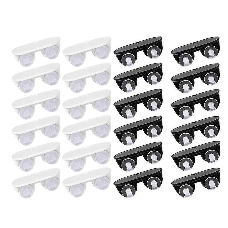 24 Pieces Self Adhesive Wheels Small Caster Wheels (white and Black)
