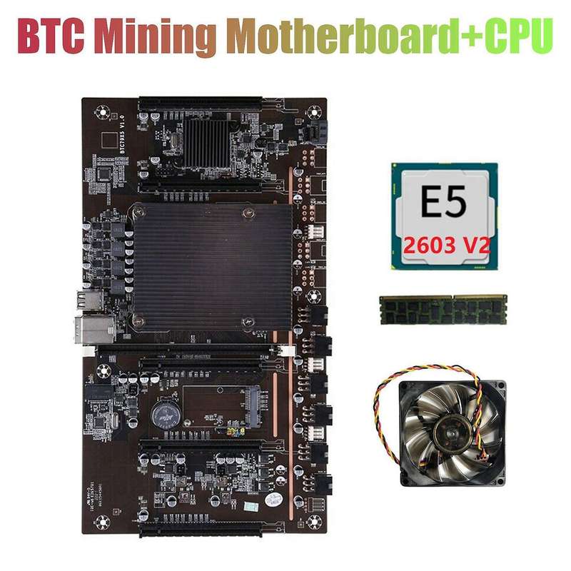 H61 X79 Btc Miner Motherboard with E5 2603 V2 Cpu+recc Ddr3 Ram+fan