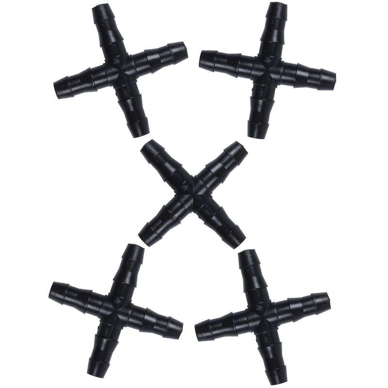 20 Pcs Black Sprinkler Irrigation Tee Pipe Barb Hose for Tube