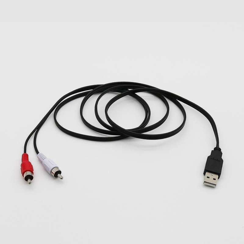1.5m Usb A Male to 2x Rca Phono Av Cable Tv Aux Audio Video Adapter