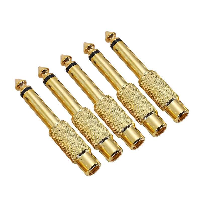 5x Gold Plated 6.35mm 1/4 Inch Male Mono Plug 6.5mm Jack Audio Plug