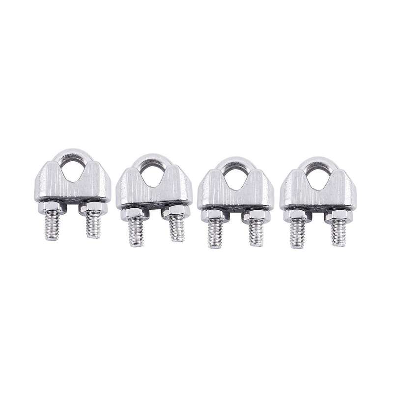 4pcs Stainless Steel Cable Clip Saddle for 5/32 Inch 4mm Wire Ropes