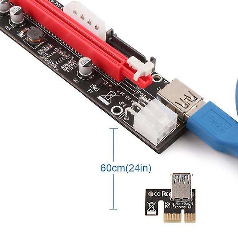 Pci-e Riser Led Express Cable 1x to 16x Image Riser Adapter Card
