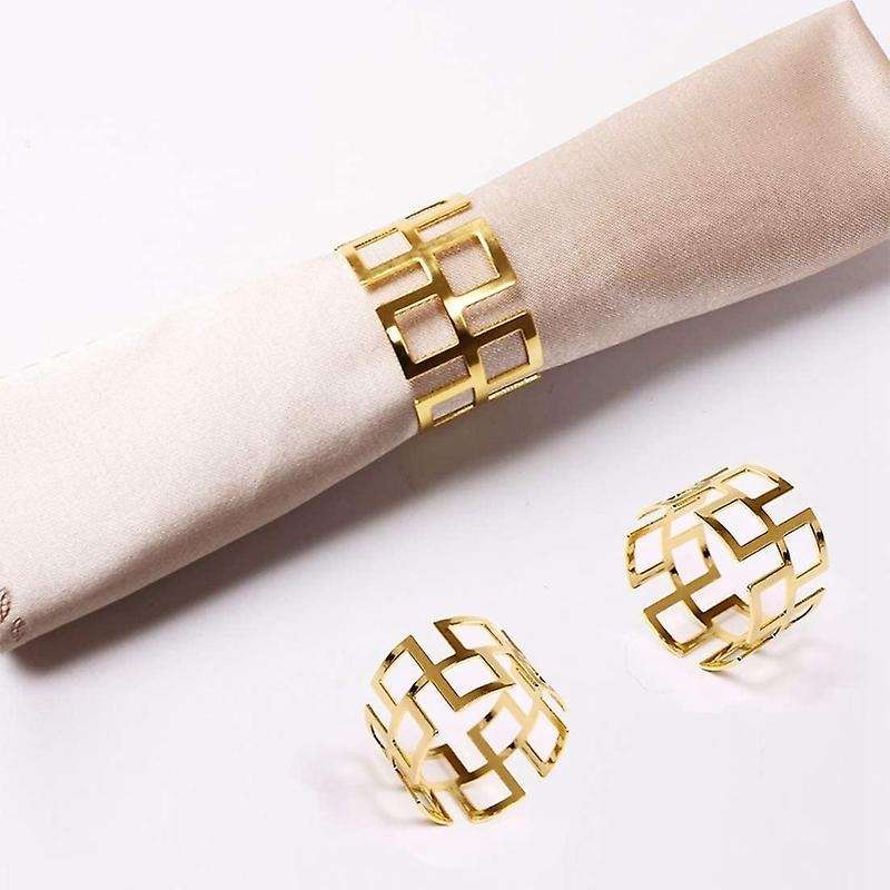 Napkin Ring 4 Pcs, Gold Napkin Ring Suitable for Party, Table Decora
