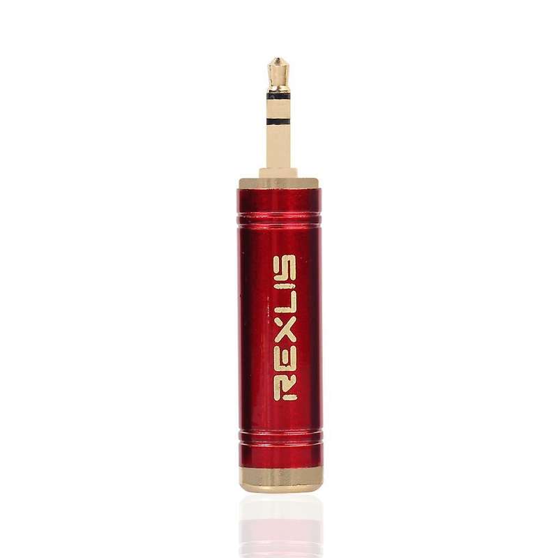 Rexlis 3.5mm Male to 6.5 Mm Female Converter for Phone Pc 1pc Black