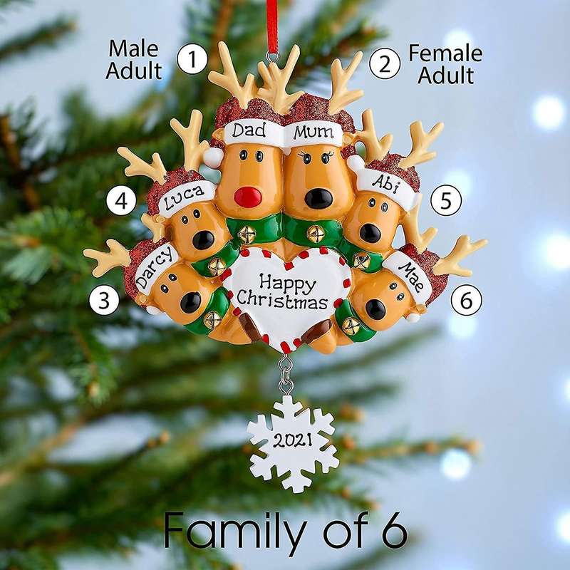 Family Christmas Tree Family Set Gift (christmas Deer, Family Of 6)