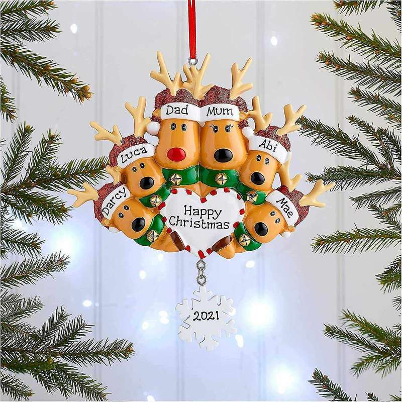 Family Christmas Tree Family Set Gift (christmas Deer, Family Of 6)