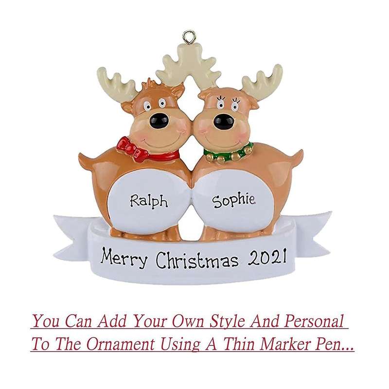 Reindeer Family Of 5 Christmas Tree Ornament Winter Gift-family Of 5
