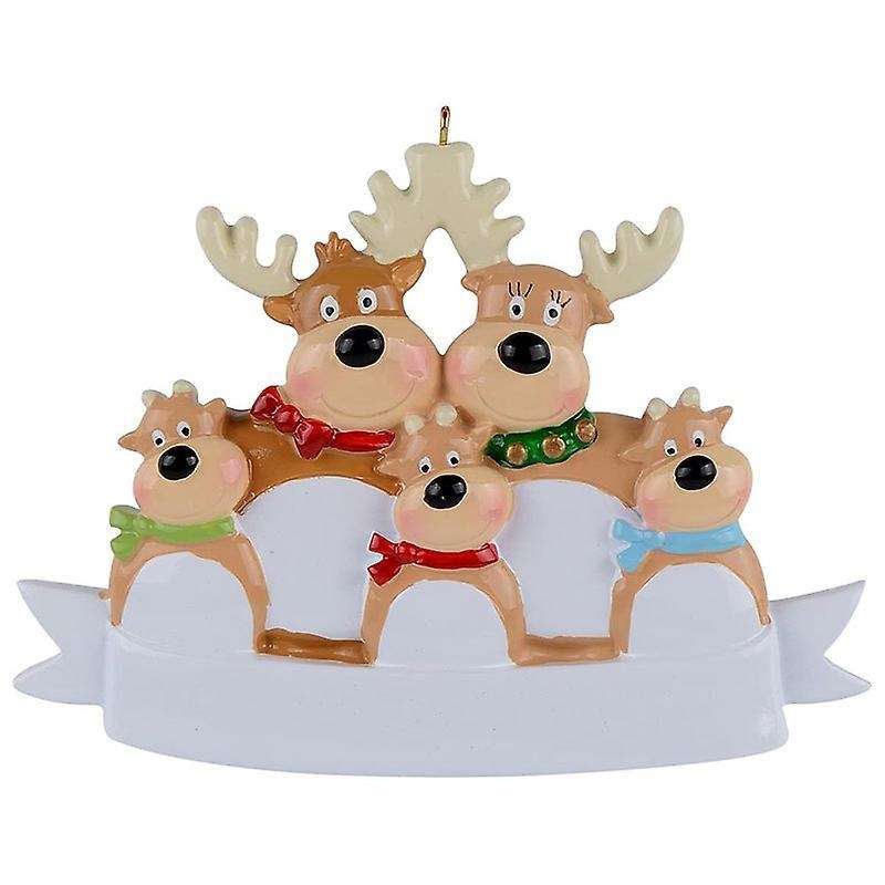 Reindeer Family Of 5 Christmas Tree Ornament Winter Gift-family Of 5
