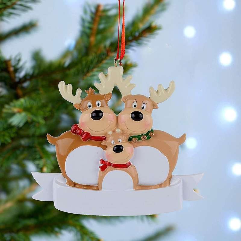 Reindeer Family Of 5 Christmas Tree Ornament Winter Gift-family Of 5