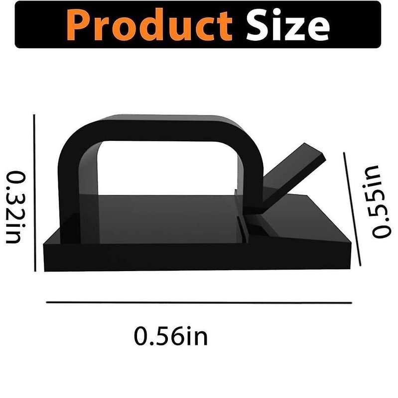 60pc Cable Clips Adhesive Cord Holder for Car Office&home White+black