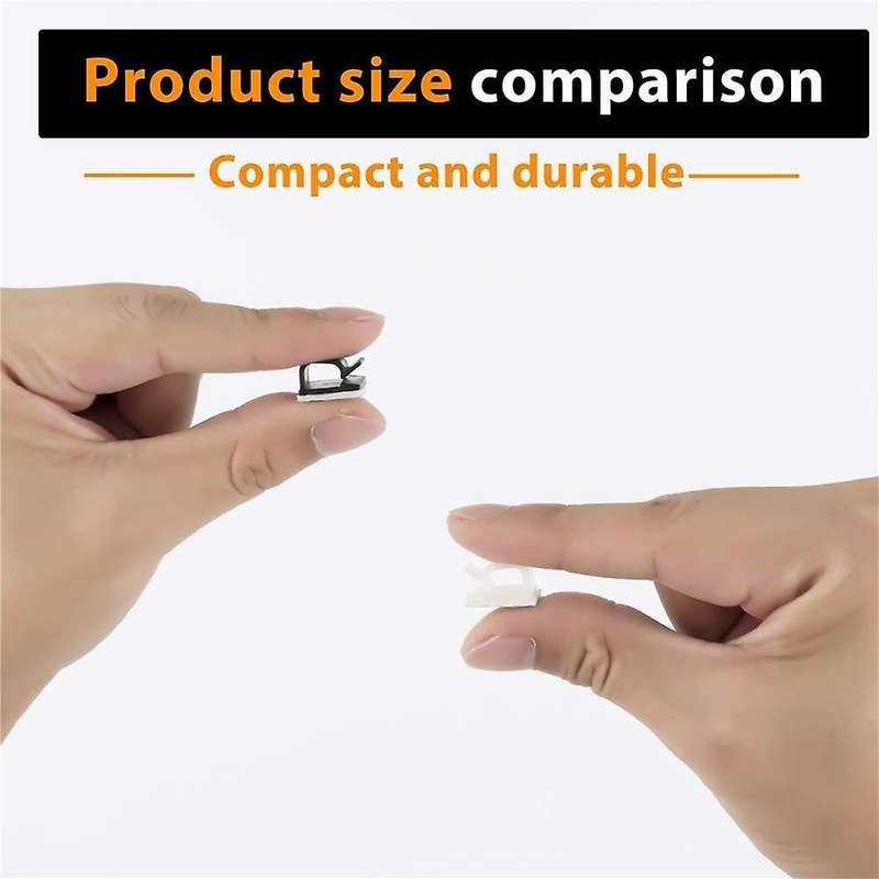 60pc Cable Clips Adhesive Cord Holder for Car Office&home White+black