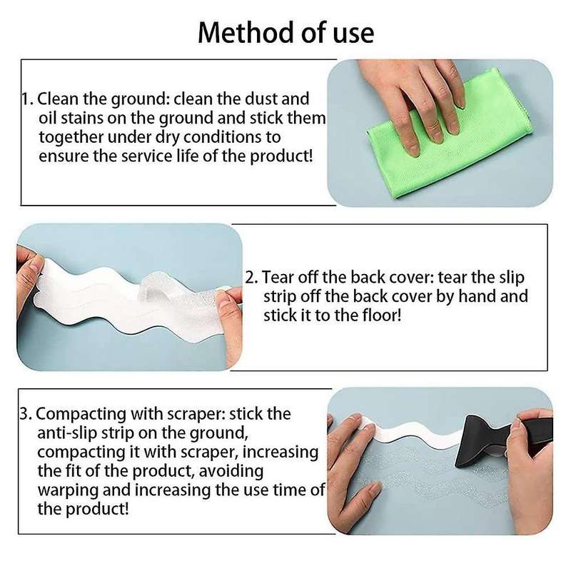 Bath Grip Stickers 24 Pcs Anti-slip Strips with 2 Pcs Scraper