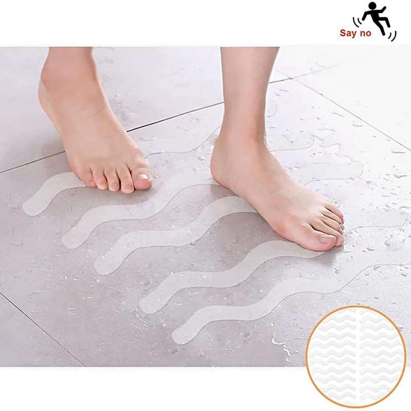 Bath Grip Stickers 24 Pcs Anti-slip Strips with 2 Pcs Scraper