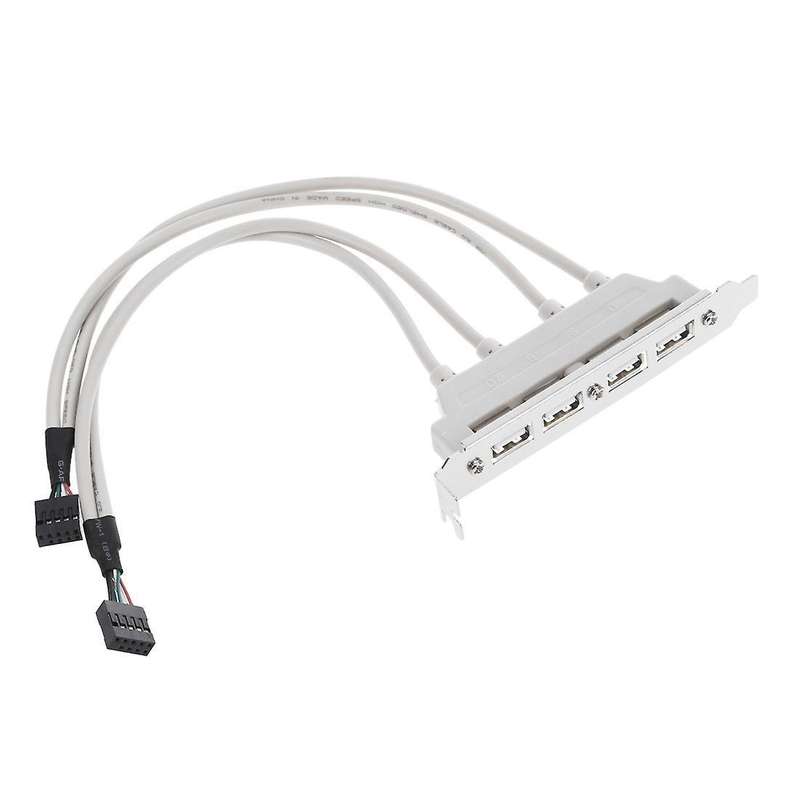 Dual Motherboard 9pin Header to 4port Usb 2.0 Female Cable Pci Bracket
