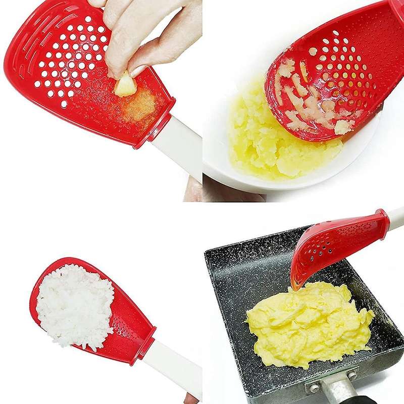 Multifunctional Cooking Spoon Kitchen Tool Filter Spoon (red Black)