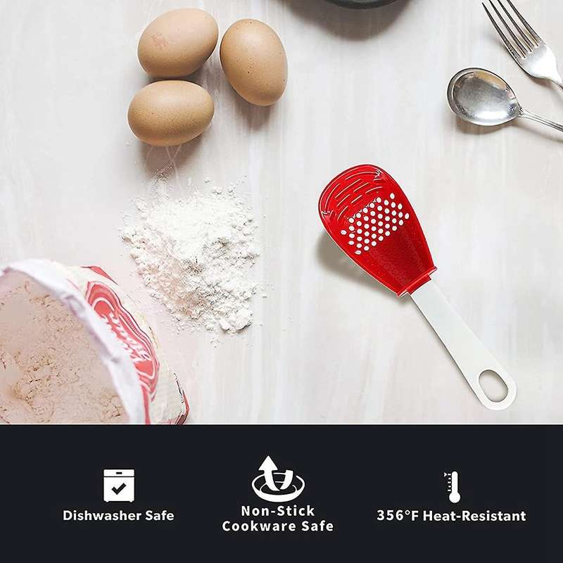 Multifunctional Cooking Spoon Kitchen Tool Filter Spoon (red Black)